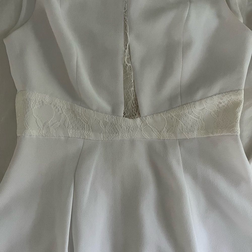 BCBG white lace mini dress